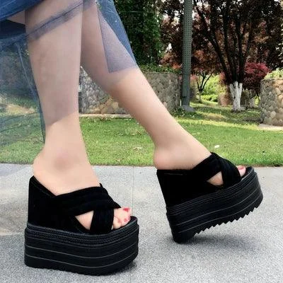 14CM Heel Wedges Thick Bottom Platform Sandals - Glova