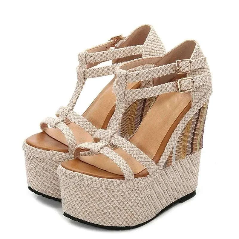 16CM Wedge Heeled Thick Bottom Women's Shoes - Glova