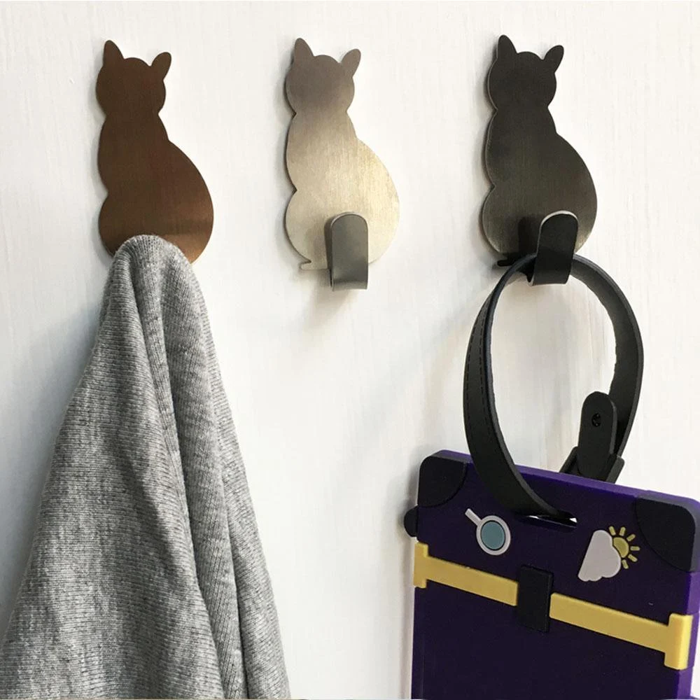 2-Piece Self-Adhesive Kitty Wall Hooks - Glova