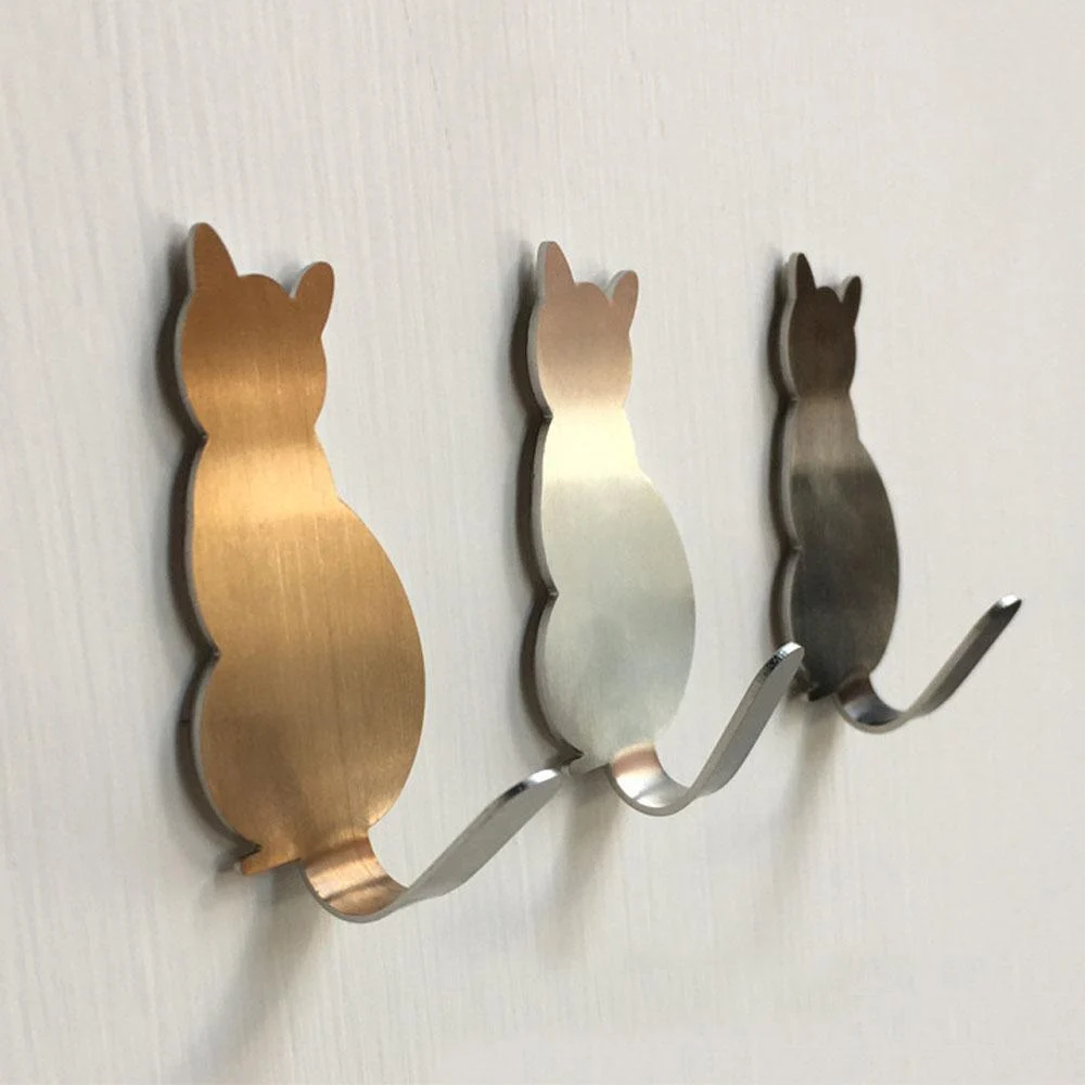 2-Piece Self-Adhesive Kitty Wall Hooks - Glova