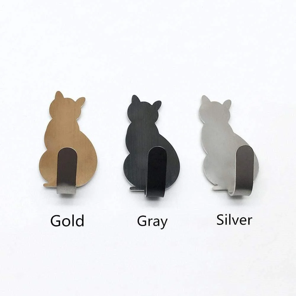 2-Piece Self-Adhesive Kitty Wall Hooks - Glova