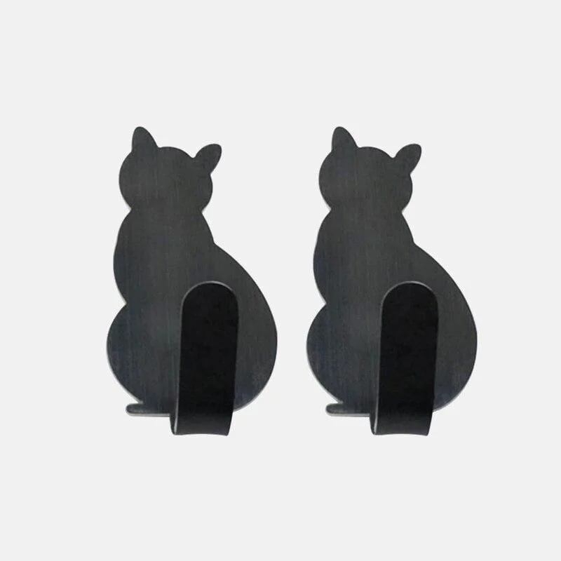 2-Piece Self-Adhesive Kitty Wall Hooks - Glova