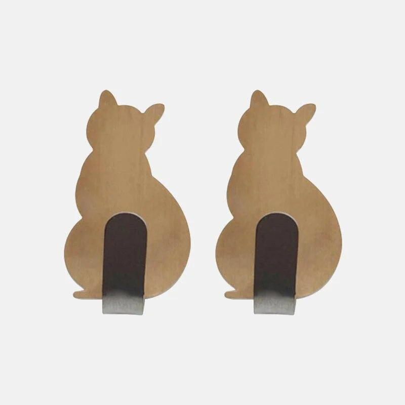 2-Piece Self-Adhesive Kitty Wall Hooks - Glova