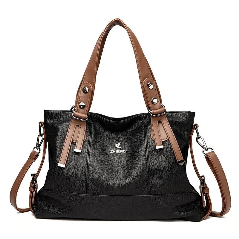 3 Layers Large Capacity Leather Shoulder Bag for Women - Glova