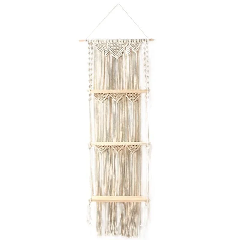 3 Tier Macrame Wall Hanging Shelf - Glova