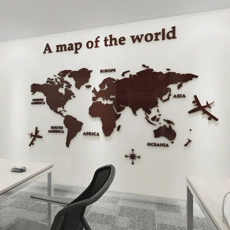 3D World Map Wall Stickers - Glova