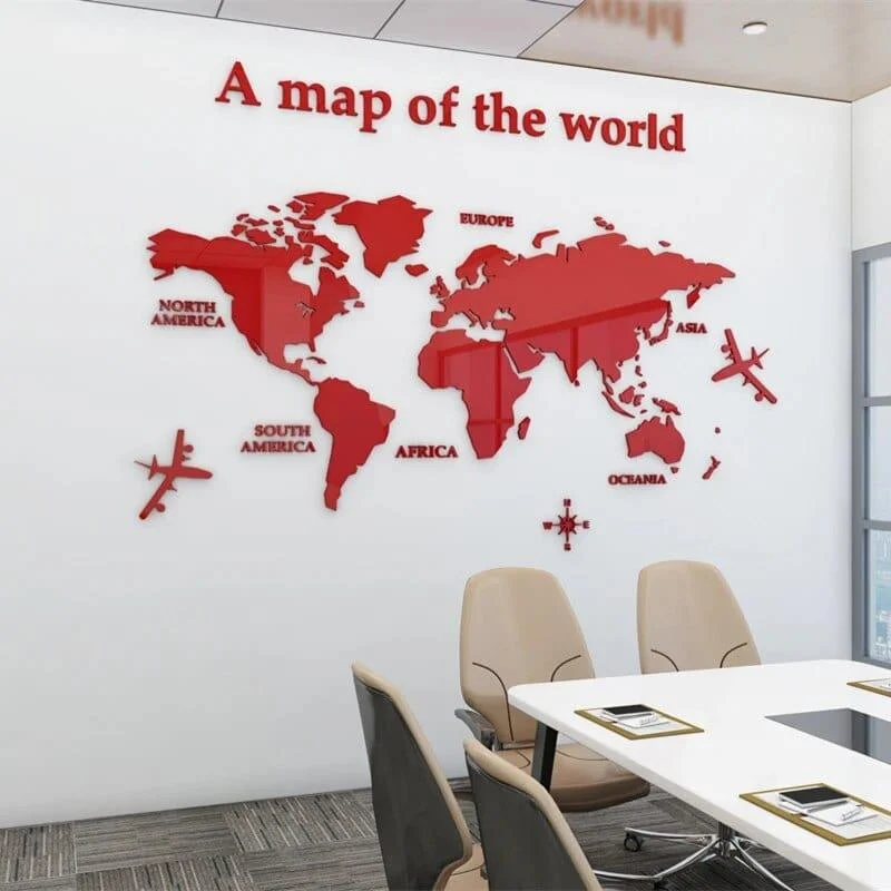 3D World Map Wall Stickers - Glova