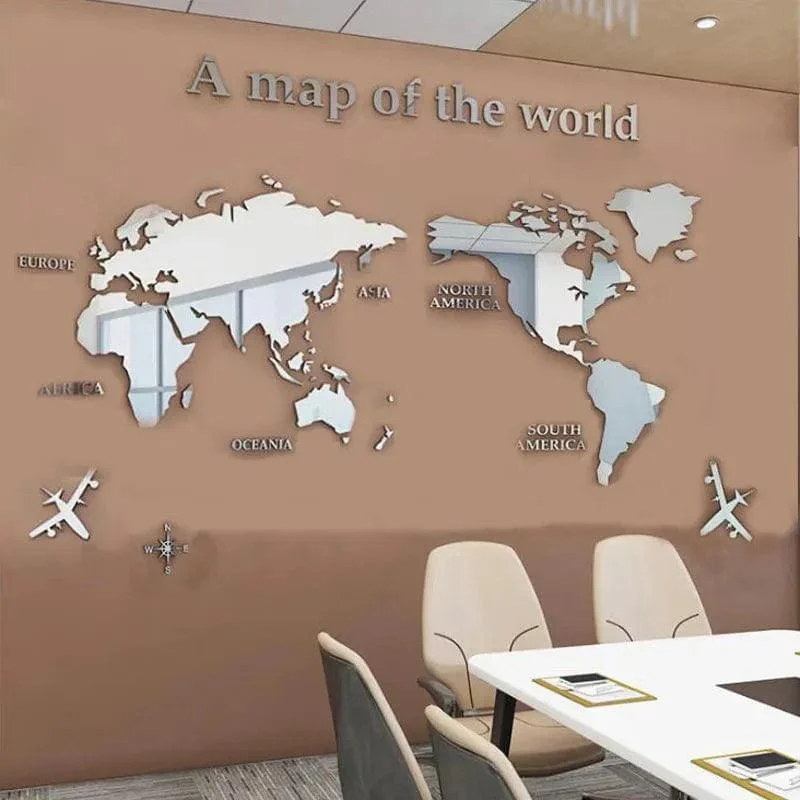 3D World Map Wall Stickers - Glova