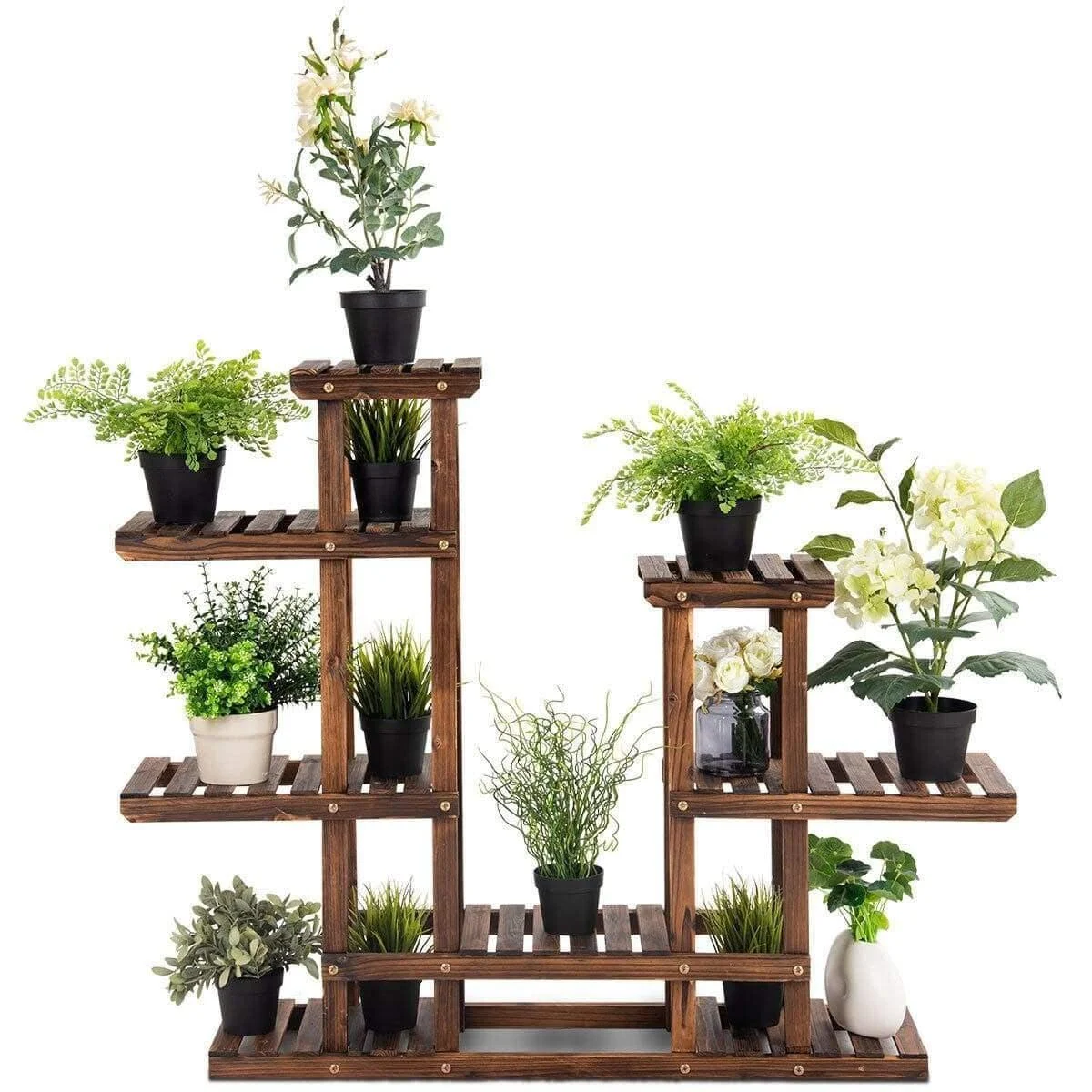 6-Tier Layered Wooden Plant Shelf - Glova