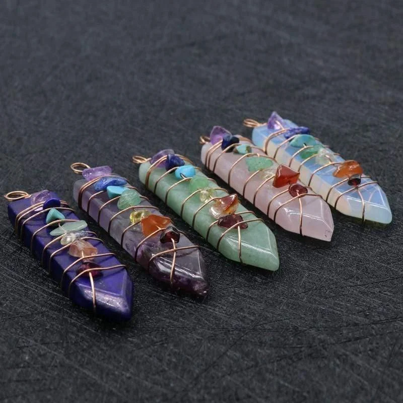 7 Chakra Sword Point Pendant - Glova