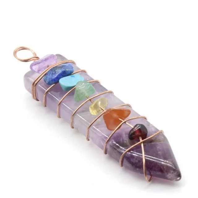 7 Chakra Sword Point Pendant - Glova