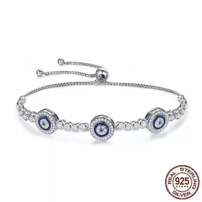 925 Sterling Silver Evil Eye Bracelet - Glova