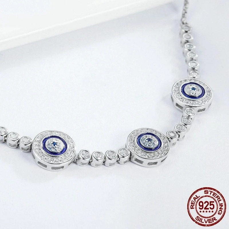 925 Sterling Silver Evil Eye Bracelet - Glova