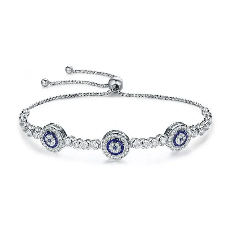 925 Sterling Silver Evil Eye Bracelet - Glova