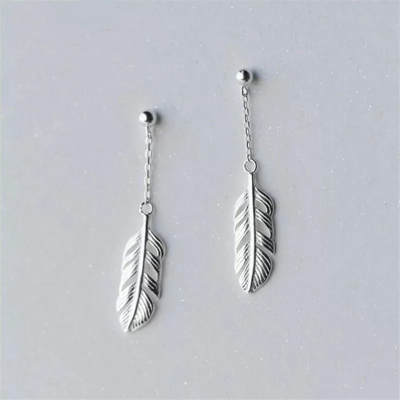 925 Sterling Silver Feather Earrings - Glova