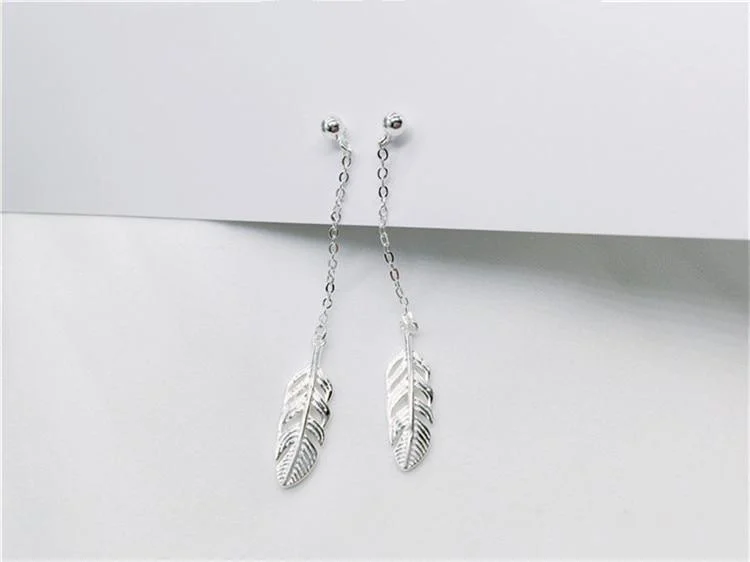 925 Sterling Silver Feather Earrings - Glova