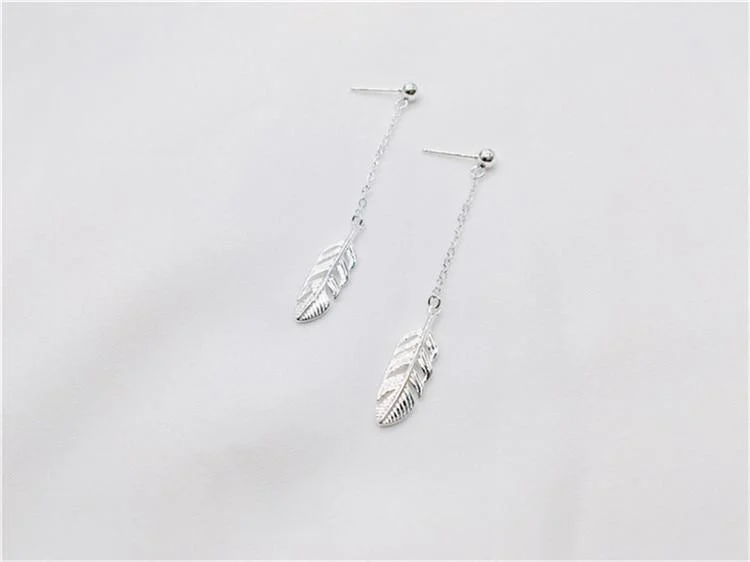 925 Sterling Silver Feather Earrings - Glova