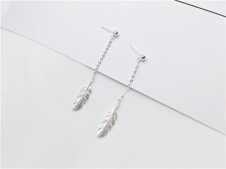 925 Sterling Silver Feather Earrings - Glova