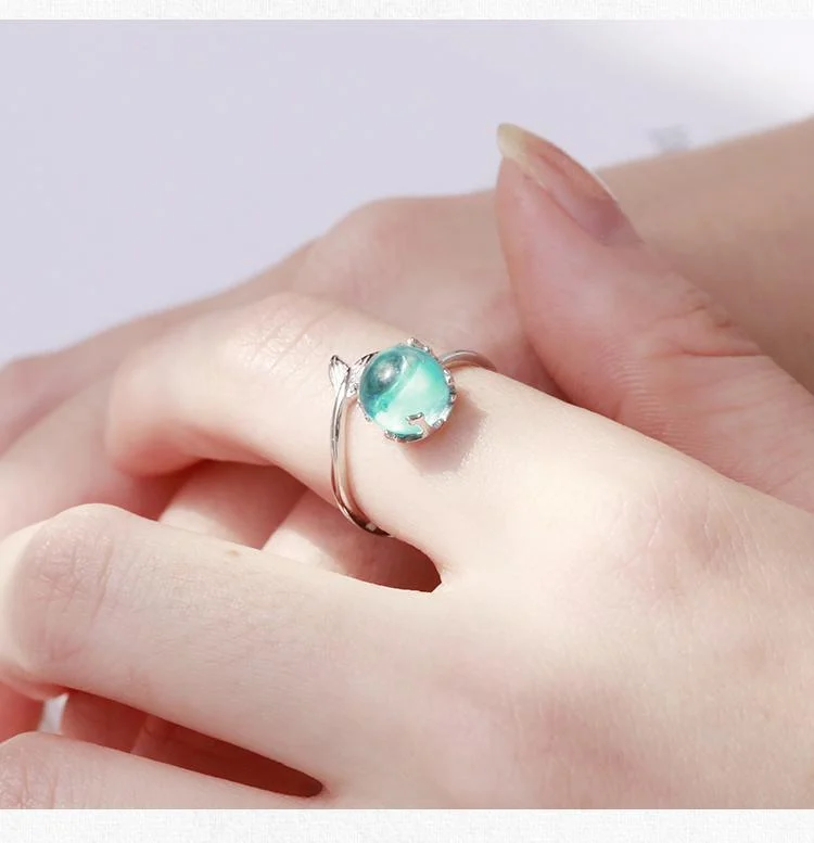 925 Sterling Silver Ocean Blue Mermaid Ring - Glova