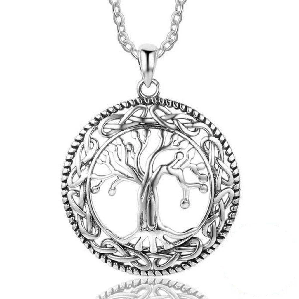 925 Sterling Silver Tree of Life Pendant Necklace - Glova