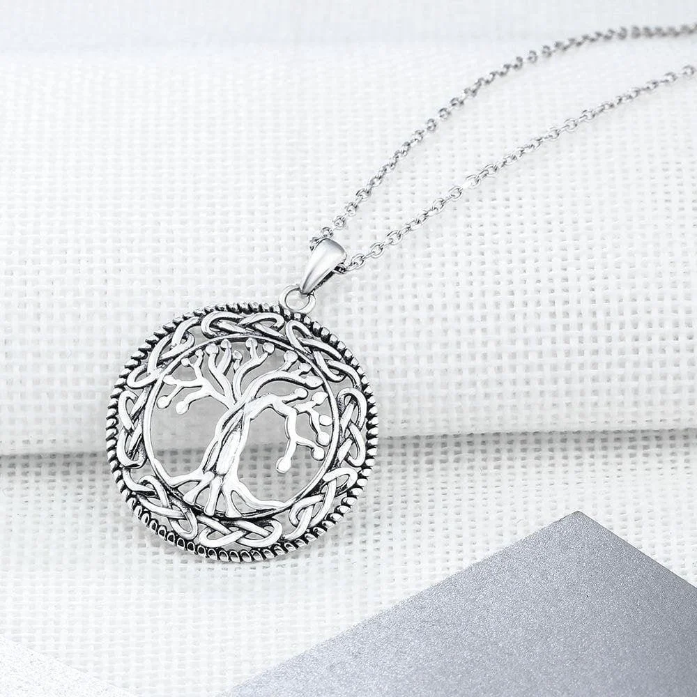 925 Sterling Silver Tree of Life Pendant Necklace - Glova