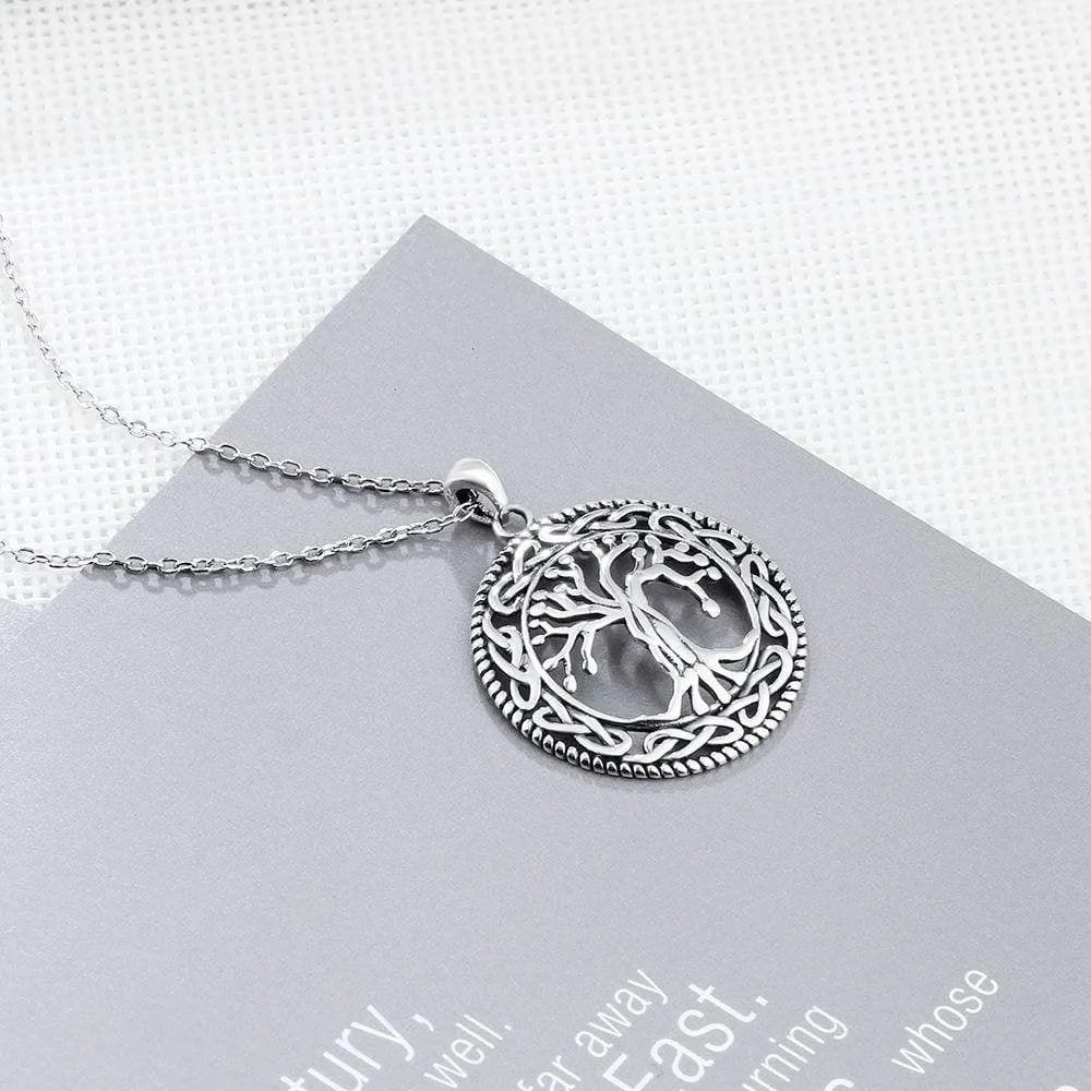 925 Sterling Silver Tree of Life Pendant Necklace - Glova