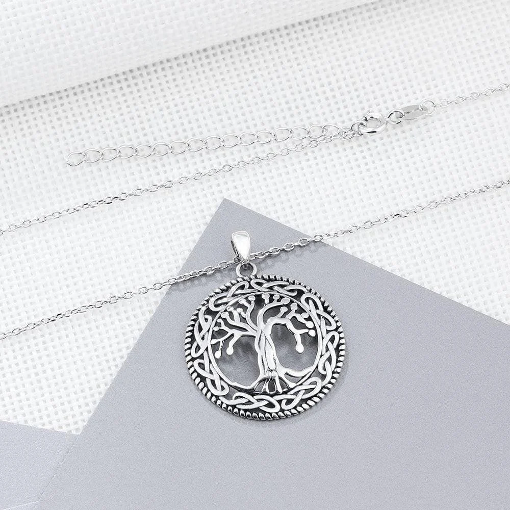 925 Sterling Silver Tree of Life Pendant Necklace - Glova