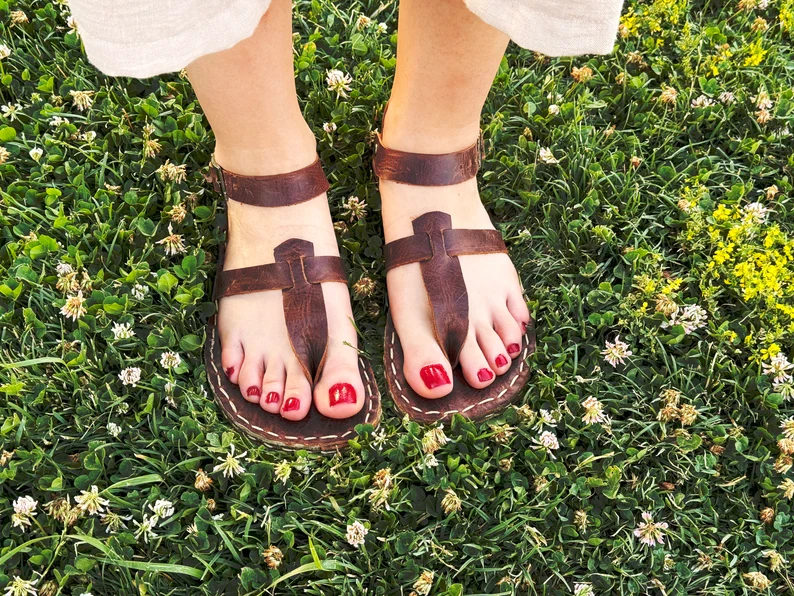 Leather Barefoot Sandals Grounding Sandals (5)