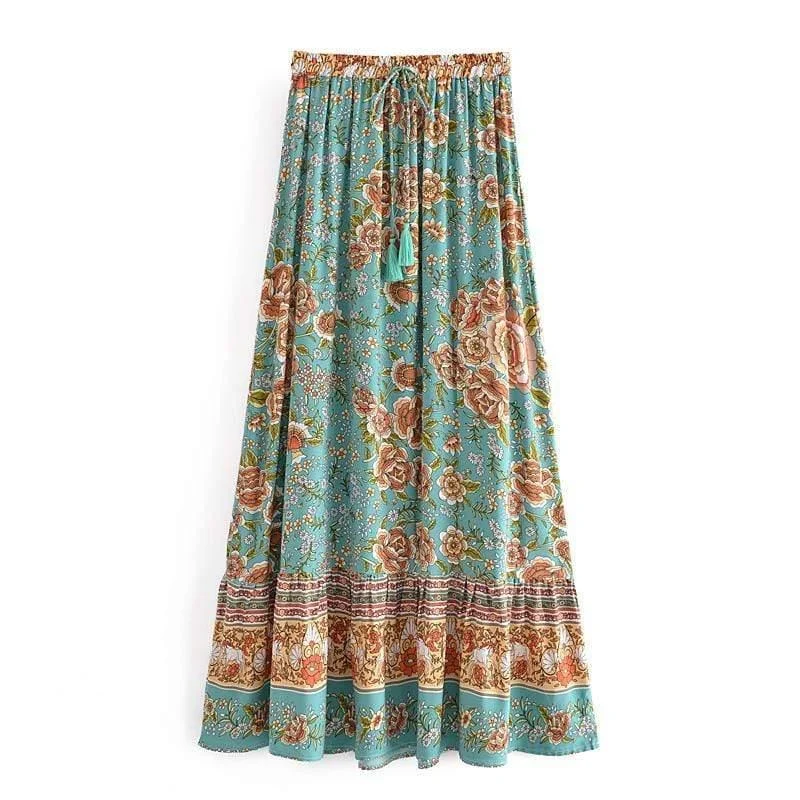 Abella Maxi Skirt in Green - Glova