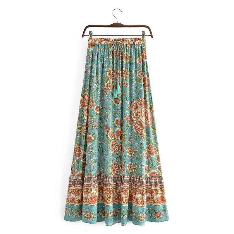 Abella Maxi Skirt in Green - Glova