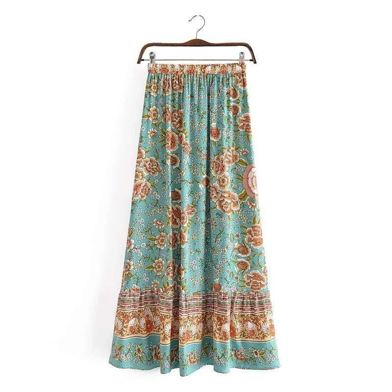 Abella Maxi Skirt in Green - Glova