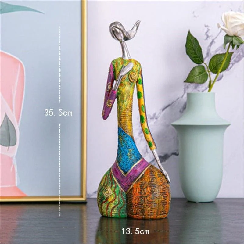 Abstract Colorful Woman Sculpture Figurine - Glova