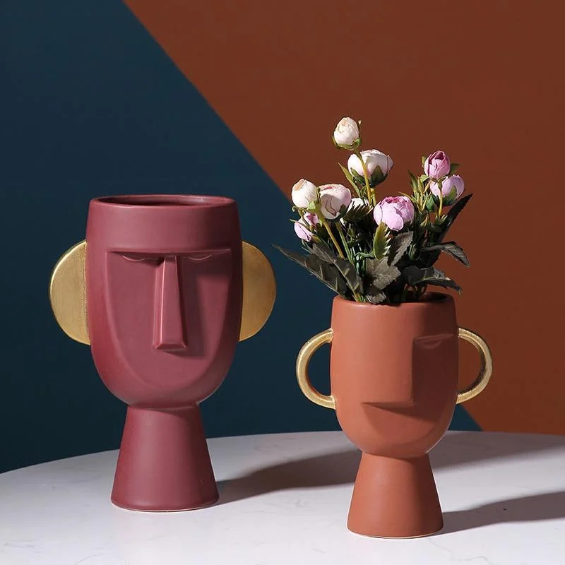 Abstract Face Flower Vase - Glova