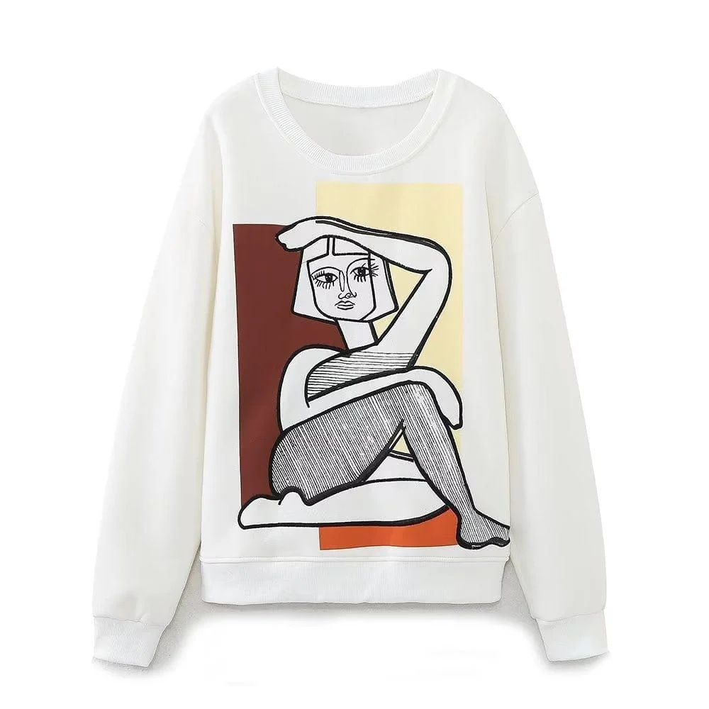 Abstract Face Illustration Sweatshirt - Glova