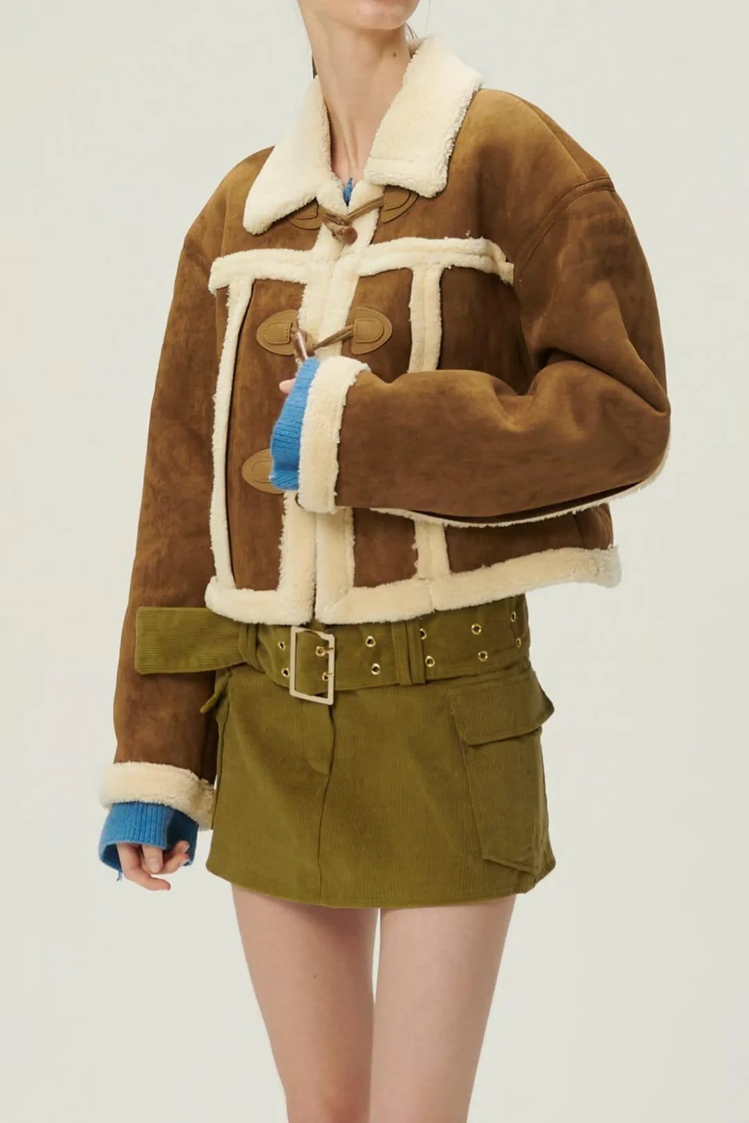 Adele Shearling Coat In Camel - Glova