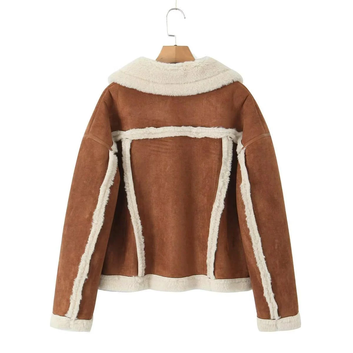 Adele Shearling Coat In Camel - Glova