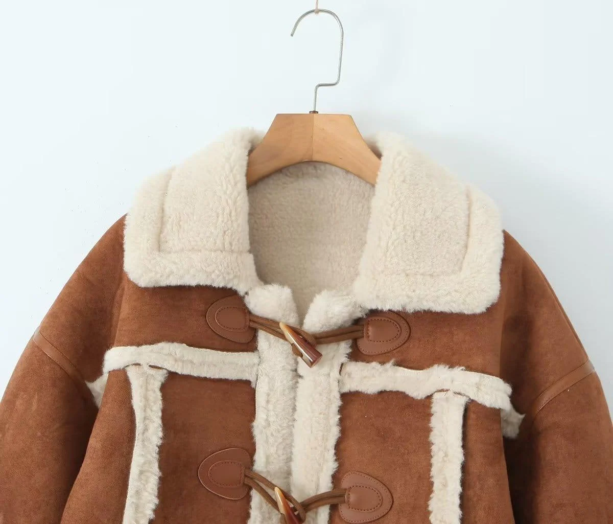 Adele Shearling Coat In Camel - Glova