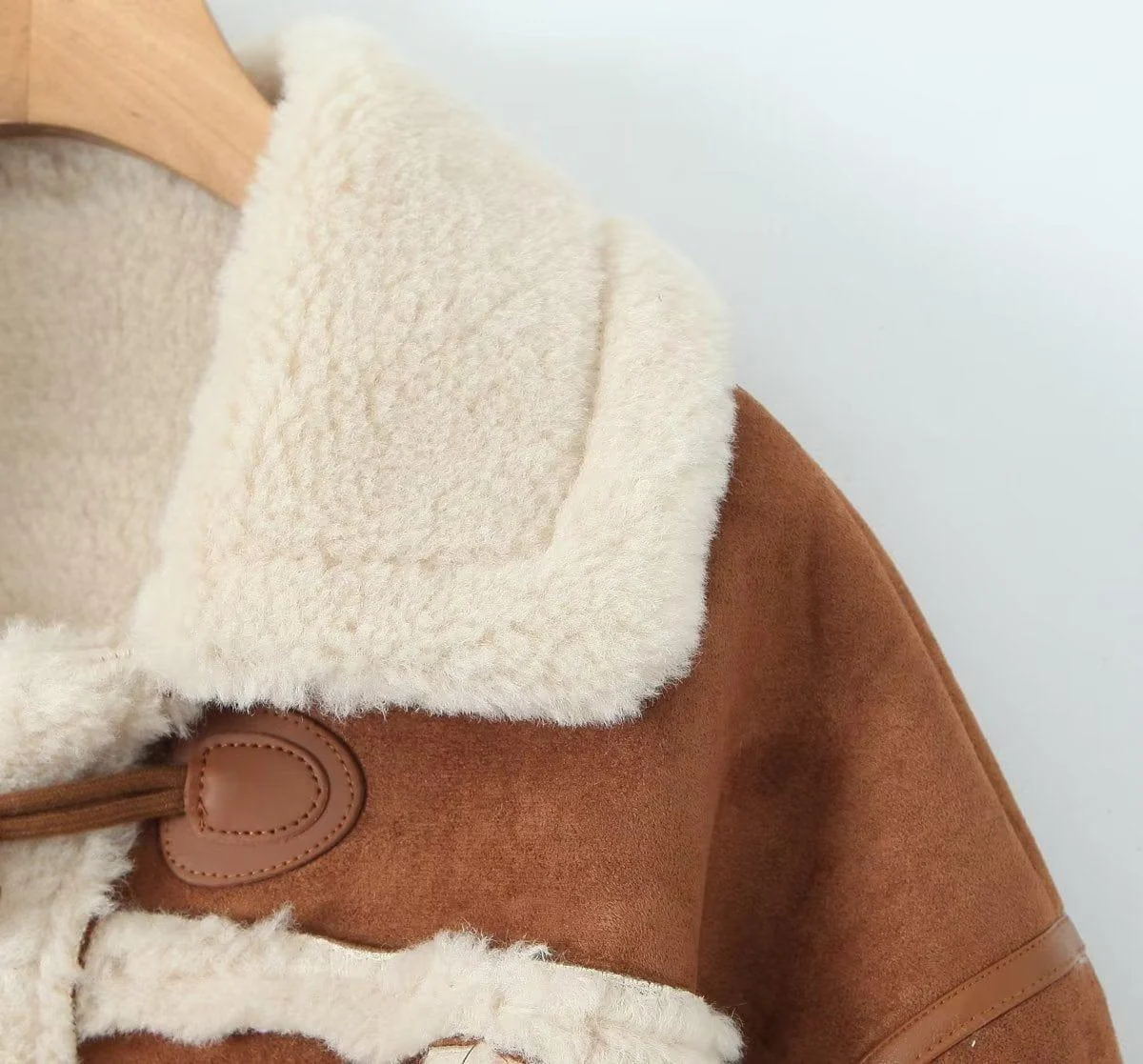 Adele Shearling Coat In Camel - Glova