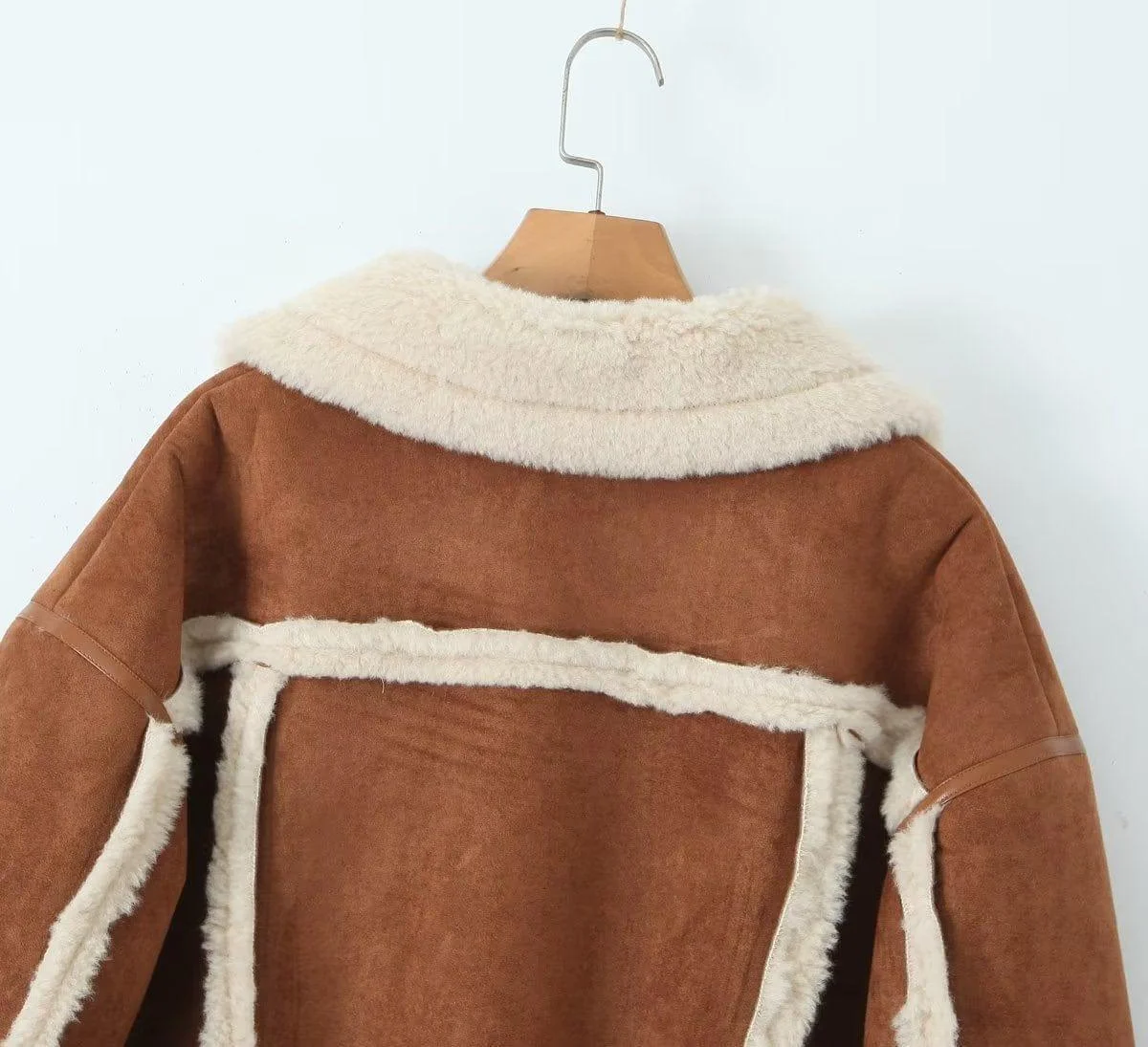 Adele Shearling Coat In Camel - Glova