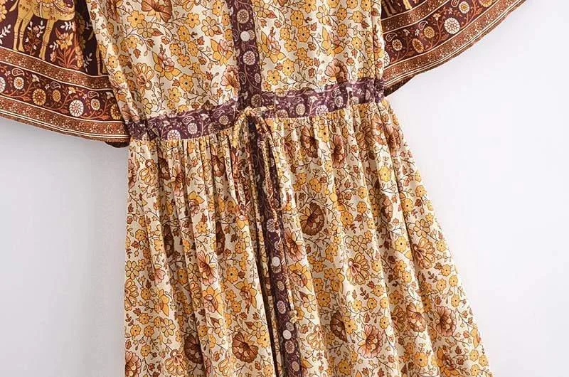 Agnesca Maxi Dress in Brown - Glova