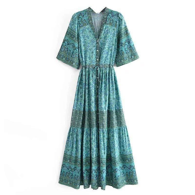 Agnesca Maxi Dress in Green - Glova