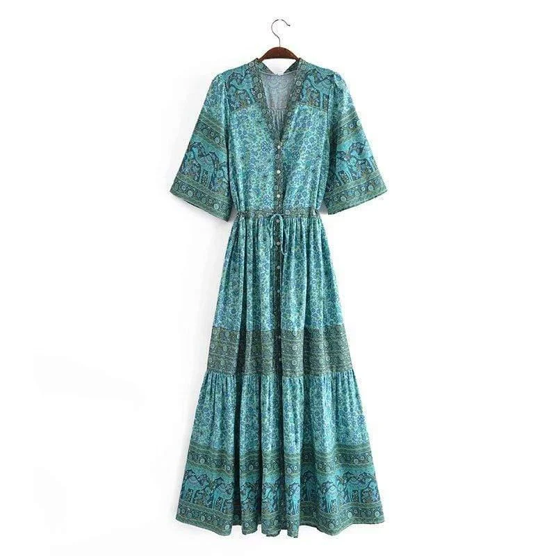 Agnesca Maxi Dress in Green - Glova