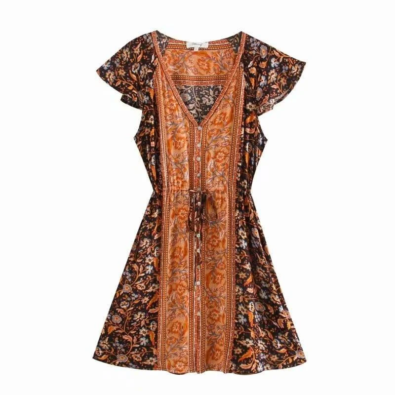 Ailith Boho Mini Dress ( 3 Colors ) - Glova