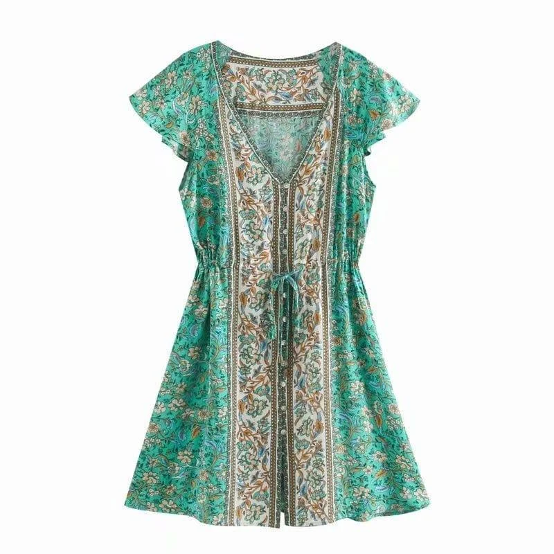 Ailith Boho Mini Dress ( 3 Colors ) - Glova