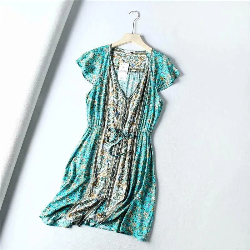 Ailith Boho Mini Dress ( 3 Colors ) - Glova