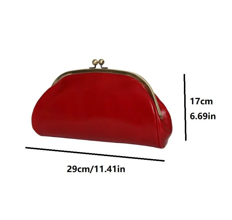 Aki Vintage Faux Leather Coin Clutch Bag - Glova