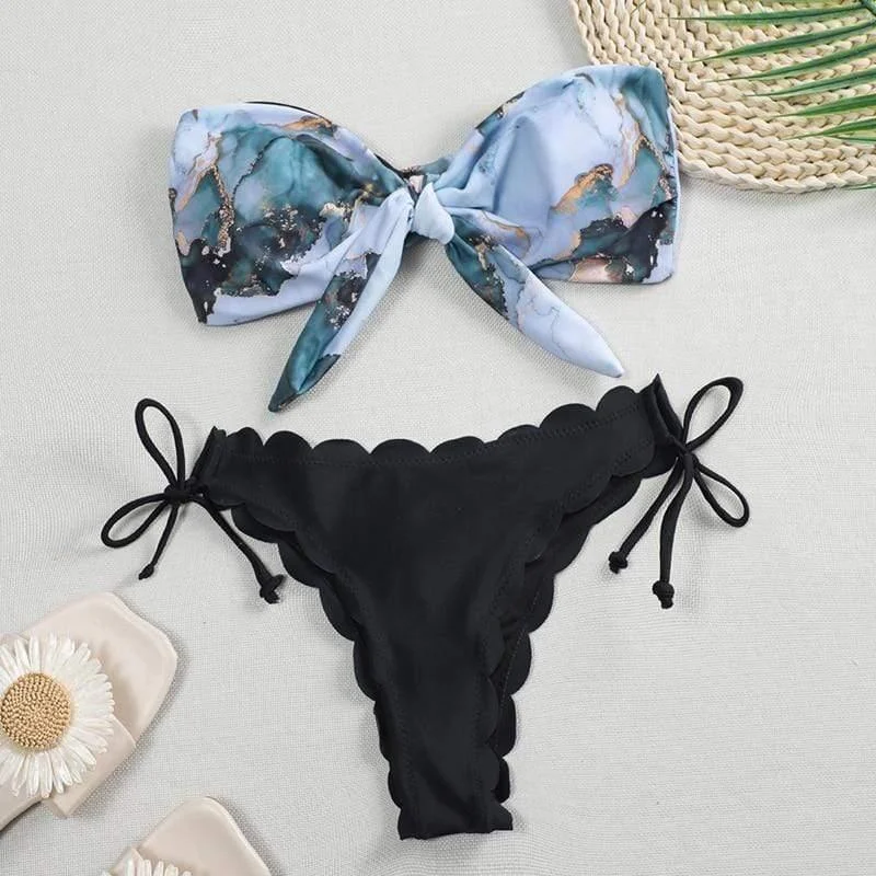 Alandra Marble Print Bikini Set - Glova