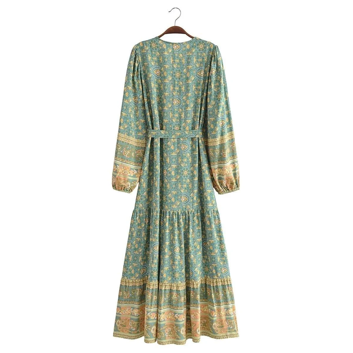 Alasia Boho Maxi Dress - Green - Glova