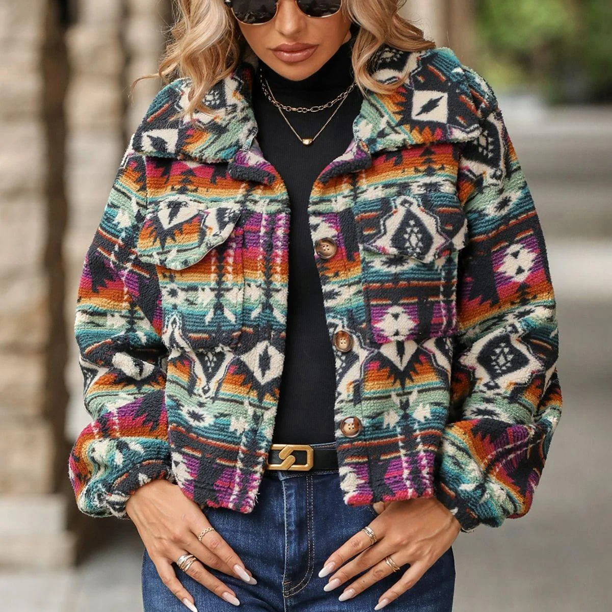 Alessia Aztec Print Jacket - Glova