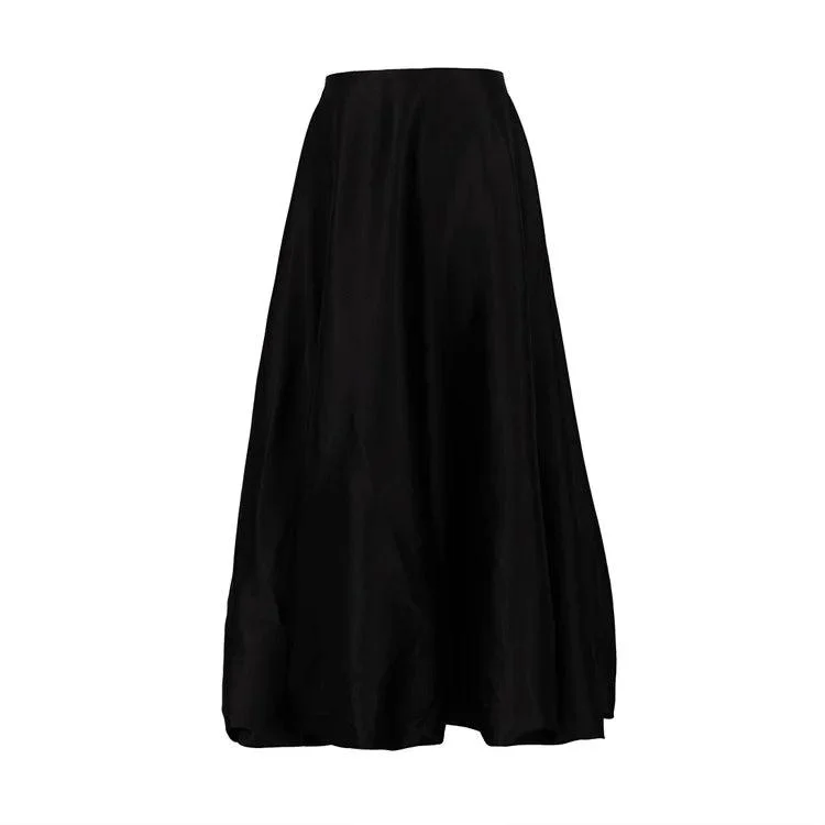 Alexine Valance Hem Flare Satin Skirts - 3 Colors - Glova